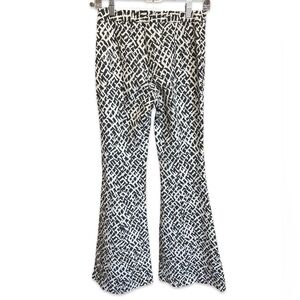 Rosetta Getty Printed Black & White Stretchy Flare Bell Bottom Pants Size Medium